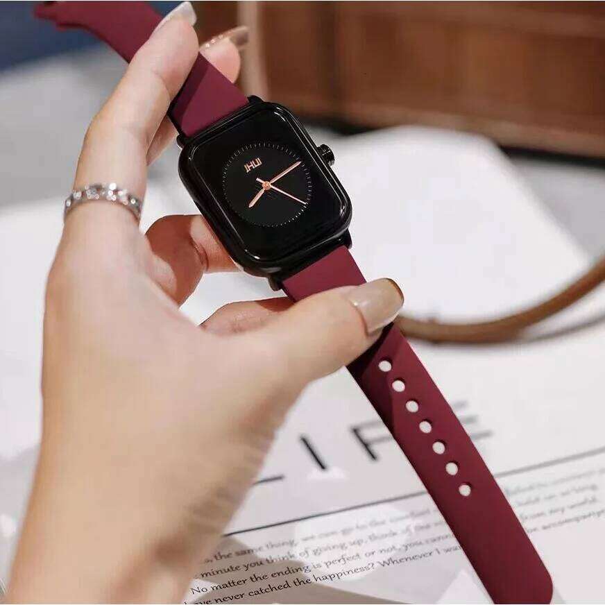 Fashion Rectangle Quartz Casual Silicone Band Sports es for Women Clock Reloj MujerWithout Box H260228