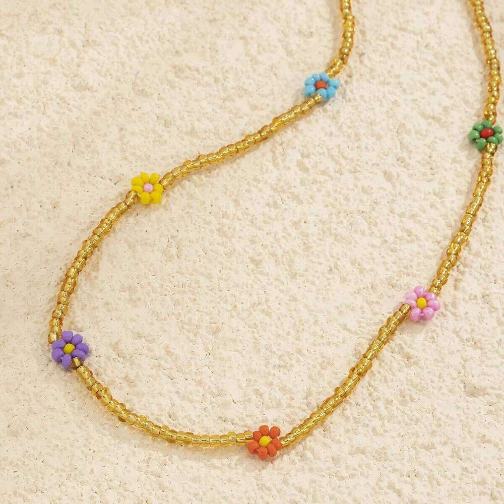 New Korean Fashion Cute Small Flowers Belly Chains For Women Bohemia Handmade Waist Beads Boho Vacation Sexy Body Chain Jewelry H260228