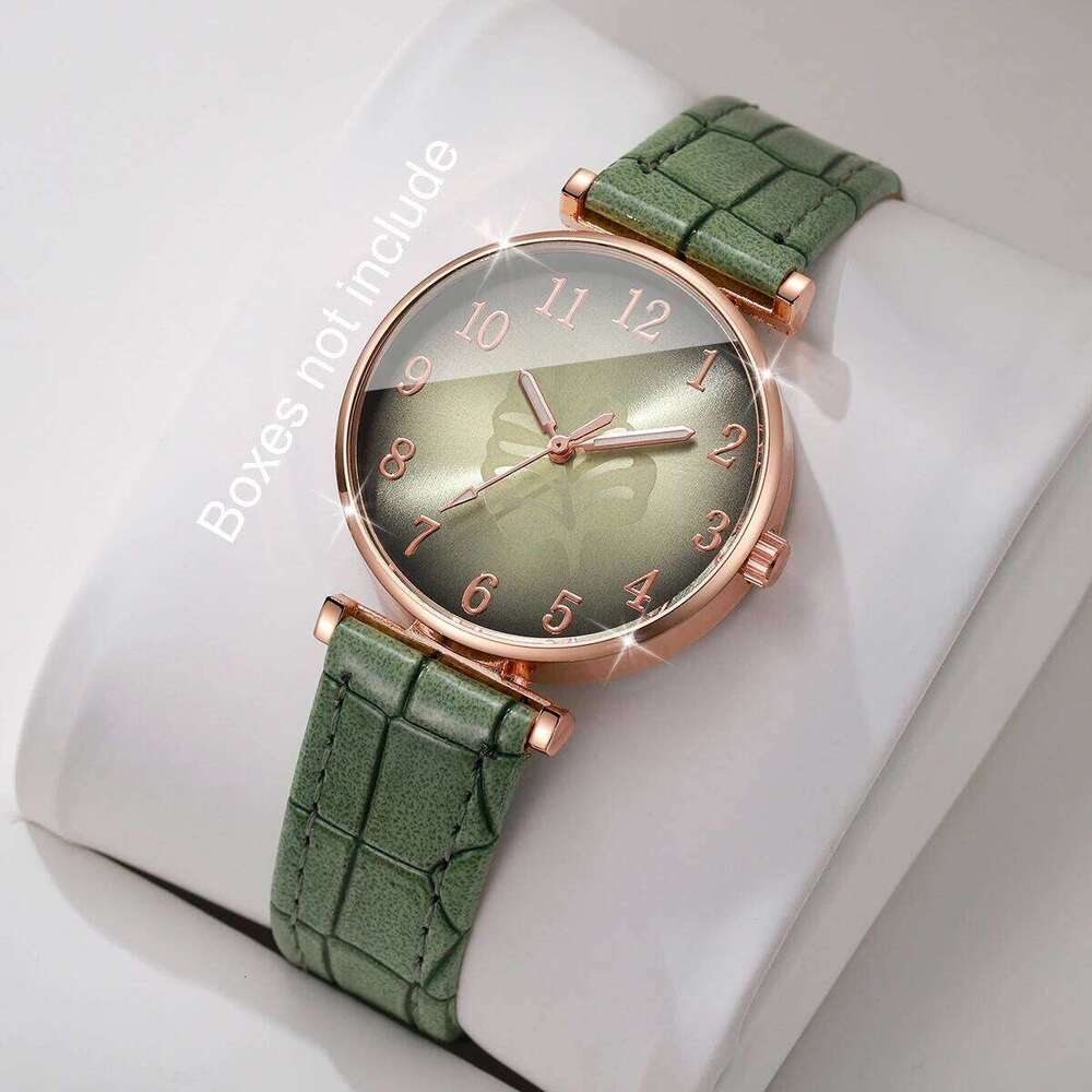 Fashion Leaf Dial Women Wrist Elegant Leather Strap Quartz For Ladies Clock Reloj Mujer Without Box H260228