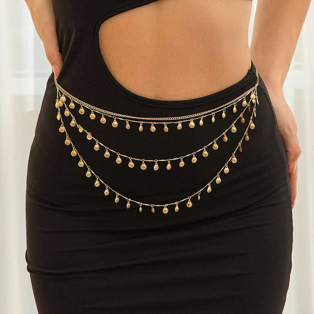 Bohemian Star Butterfly Pendant Waist Vintage Multi Layered Metal Belly Chain Women's Summer Beach Body Jewelry H260228