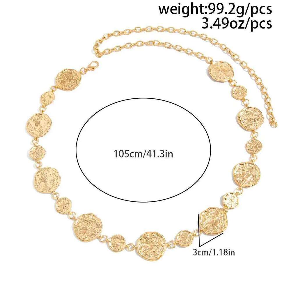 Ingemark Punk Gold Color Round Belly Waist Chains Women Summer Vacation Sexy Bikini Dress Body Chain Fashion Jewelry Accessory H260228