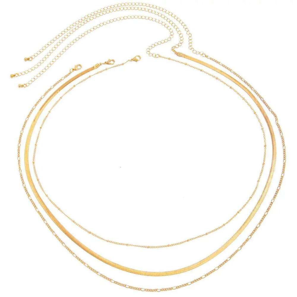 Ingemark 3Pcs/Set Sexy Flat Snake Chain Waist Belt for Women Summer Beach Bikinis Vintage Belly Waistband Festival Body Jewelry H260228