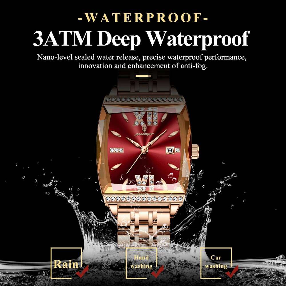 POEDAGAR Fashion For Woman High Quality Waterproof Date Elegant Ladies Stainless Steel Original Women Quartz es H260228