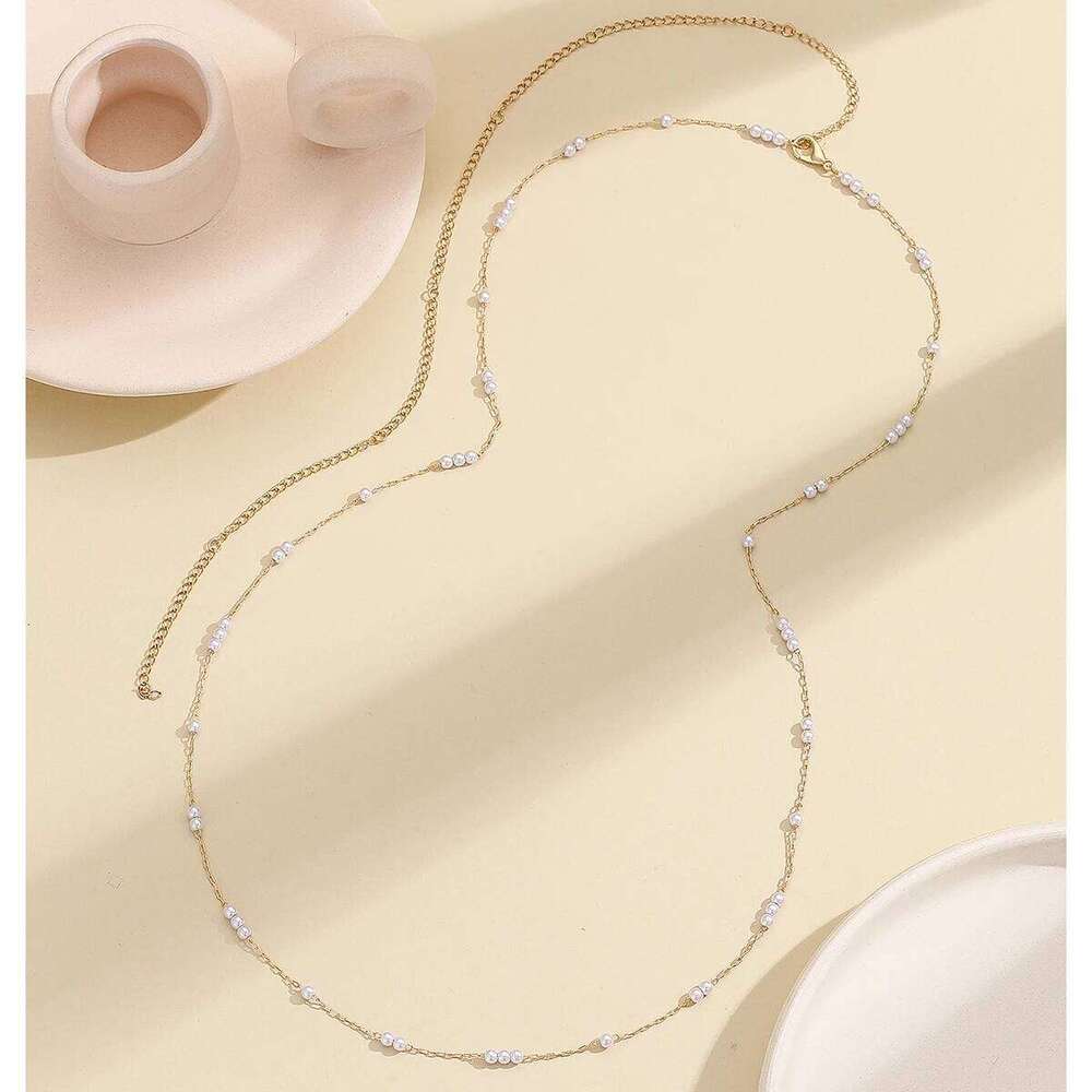 Kinitial Trendy Imitation Pearl Belly Waist For Women Summer Beach Bikinis Simple Body Chain Birthday Party Gift H260228