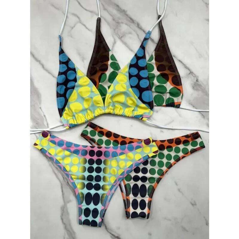 Luxury Brand Women's Bikini Set Polka Dot Pattern Two-piece Bathing Suits Fashion Design Hot Spring Beach Micro Thong Biquini Z260301