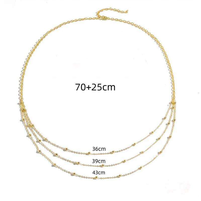 Fashion Metal Multilayer Beaded Waist for Women New Simple Gold Color Three Layer Tassel Belly Chain Beach Jewelry Gifts H260228