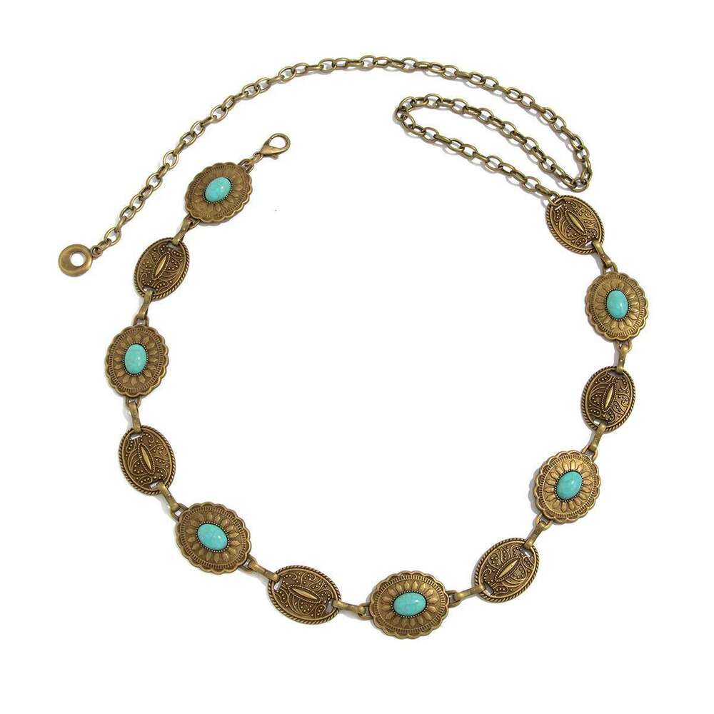 Ingemark 7 Styles Ethnic Retro Carved Coin Stone Waist Belt Women Summer Beach Bikinis Adjustable Dress Chain Body Jewelry H260228