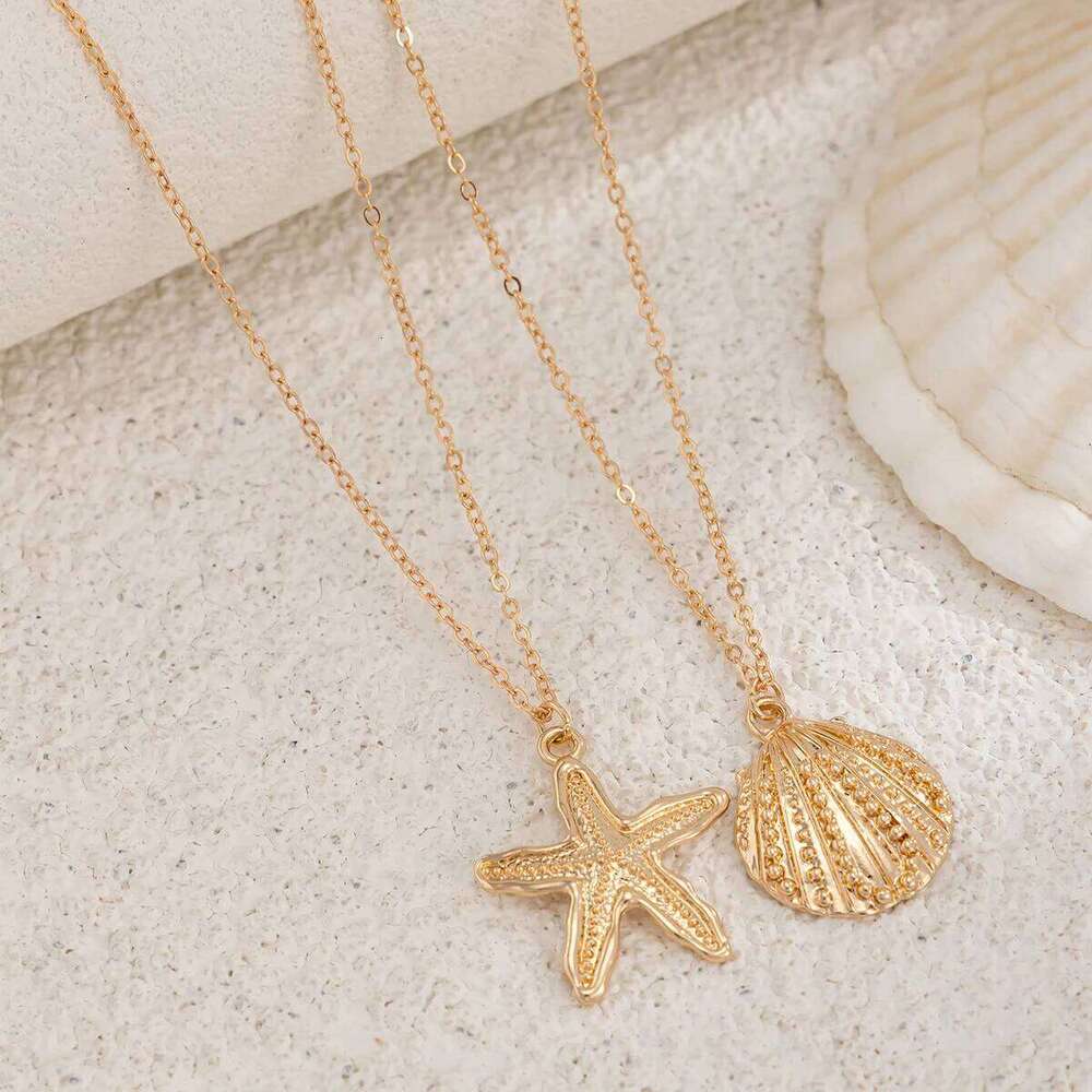 Salircon MultiLayer Starfish Conch Pendant Belly for Women Summer Beach Sexy Bikini Gold Color Waist Chain Body Jewelry H260228