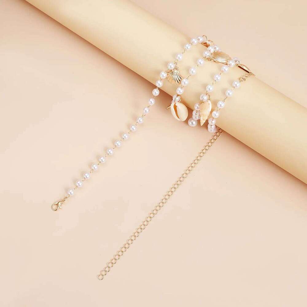 Mermaid Waist Chain Cultured Pearls Starfish Charm Adjustable Braid Beach Jewelry Lightweight Boho Stackable H260228