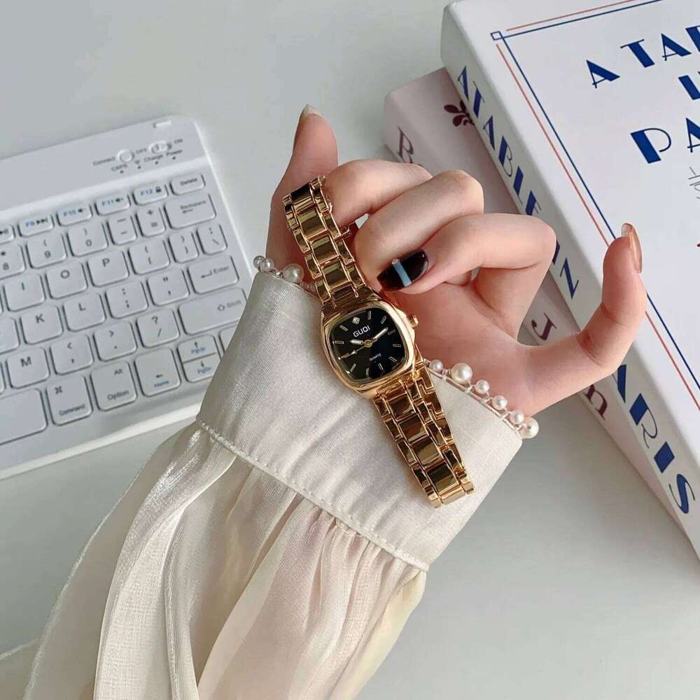 Fashion Ladies Quartz Wrist Gold Alloy StrapSimple Square Dial Women's es Reloj Mujer Girls Clock Gift Montre femme H260228