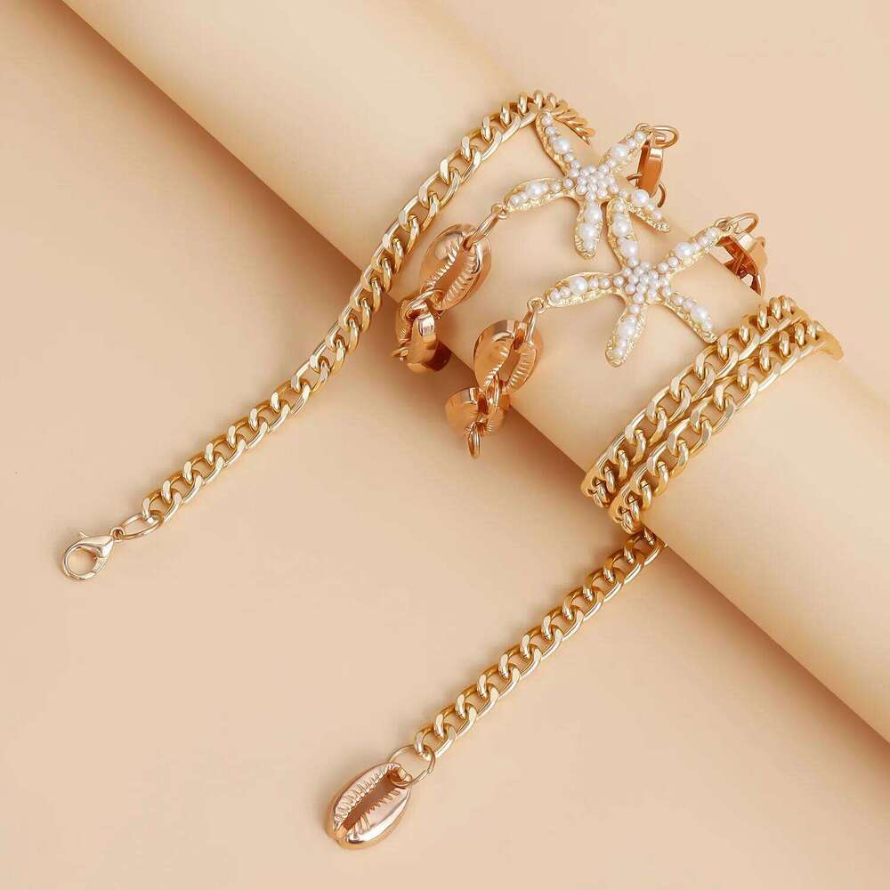 Edgy Body Seashell Starfish Pendant Single Layer Waist Jewelry Adjustable Metal Hip Chain for Street Style 2025 H260228