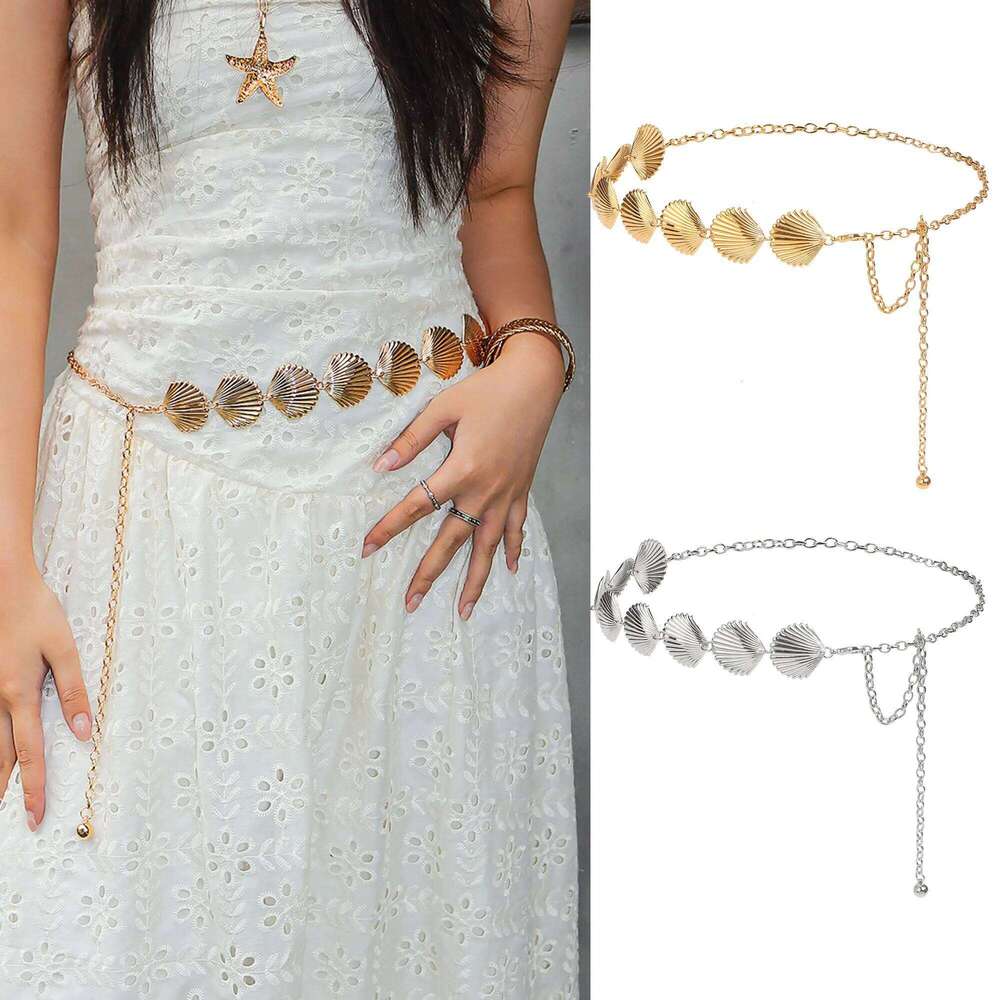 1pc Fashionable round Metal Waist Chain for Women Stylish Versatile Trendy Belt to Wear with Dresses H260228