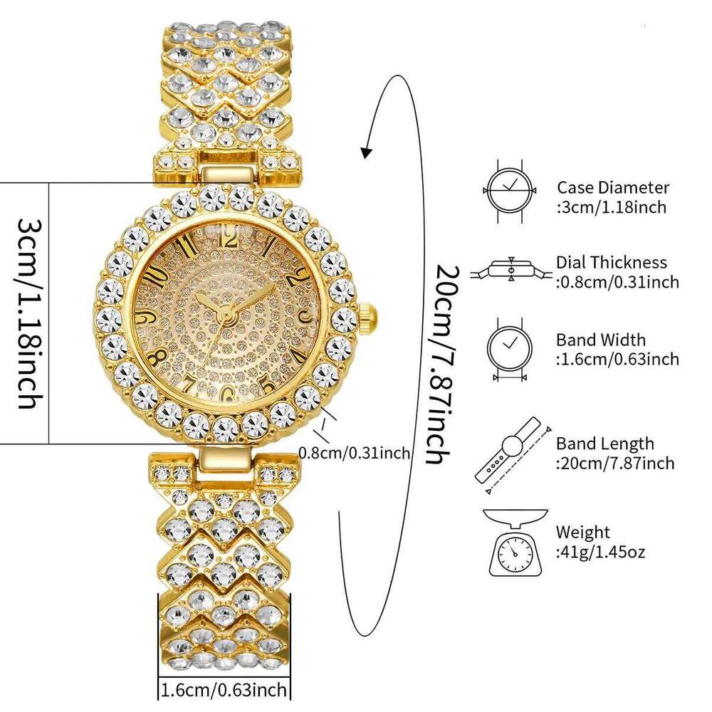 Luxury Full Diamond Women es Elegant Arabic Dial Wrist For Ladies Clock Reloj Mujer Without Box H260228