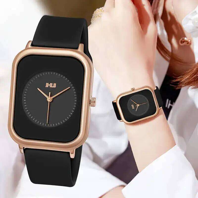 Fashion Rectangle Women es Casual Silicone Band Sports Reloj Mujer Girls Clock Gift H260228
