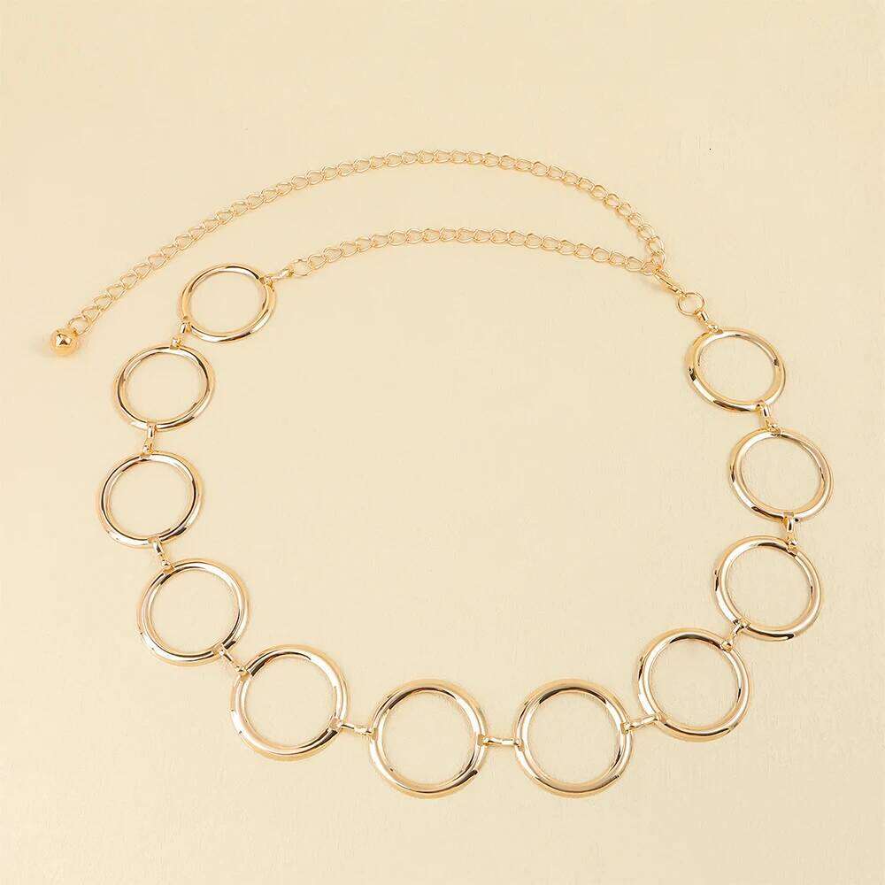 Luxury Fashion Women Chain Belt Designer Brand Large Metal Ring Waist Strap Dress Coat Skirt Lady Decorative Waistband H260228