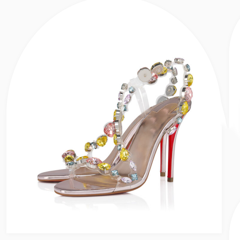 New Rosa Z Jewel 100 mm Sandals - TPU, strass and laminated calf leather - Leche - Women Premium Diamond High Heels Women's Stiletto Heel Size 35-42