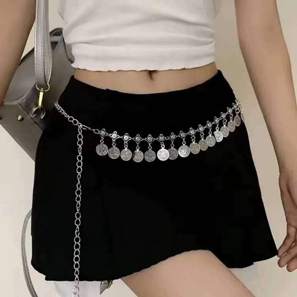 Y2K Style Waist For Women Fashion Metal Pendant Belt Short Skirt Pants Decorative Girls Trendy Body Decoration Chain H260228