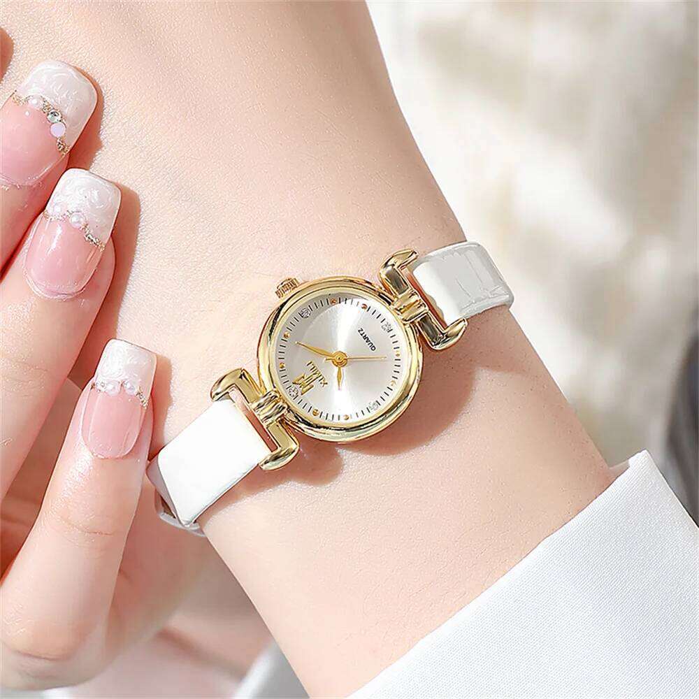 Ladies 2025 New Fashion Small Simple Diamonds Business Quartz Women's Green Women Dress Clock Luxury Gift Wrist H260228