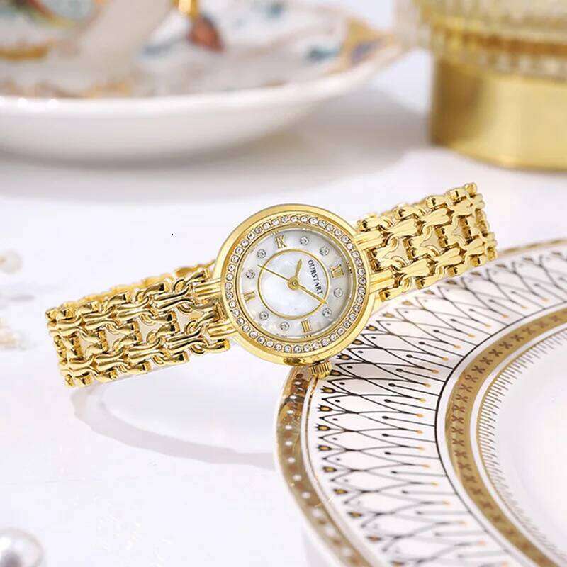 New Diamond encrusted Women's with Shell Mother Face, Small Fragrant Style, High Beauty and Temperament for Women H260228