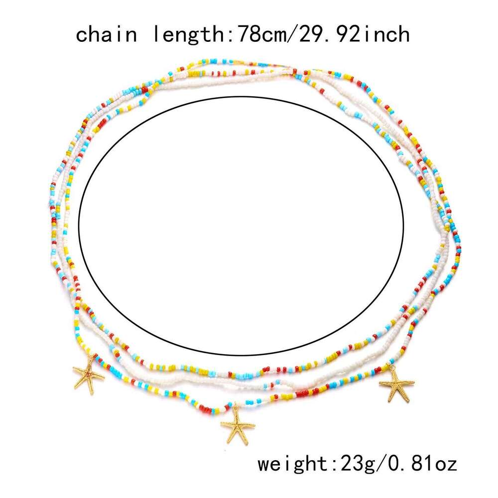 Bohemia Sexy Layered Tassel Starfish Waist Belly Women Summer Beach Sea Conch Shell Pearl Body Chain Jewelry H260228