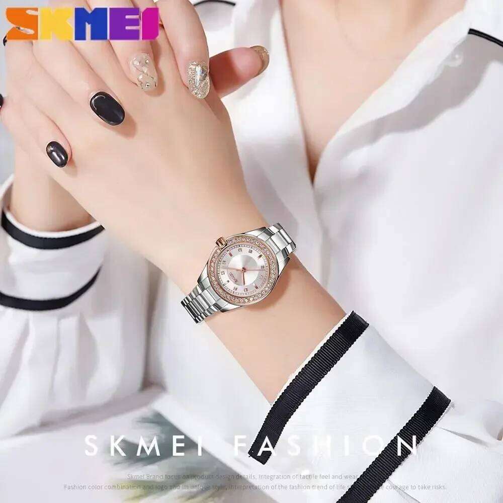 SKMEI 1534 Quartz Innovative Diamond Wristes Lady es Waterproof Stainless Steel Strap reloj mujer Fashion Women H260228