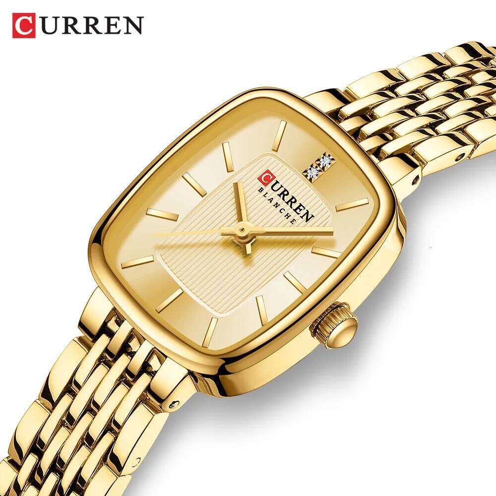 CURREN Fashion Rectangular Ladies es New Quartz Waterproof Stainless Steel Strap Wrist for Women H260228