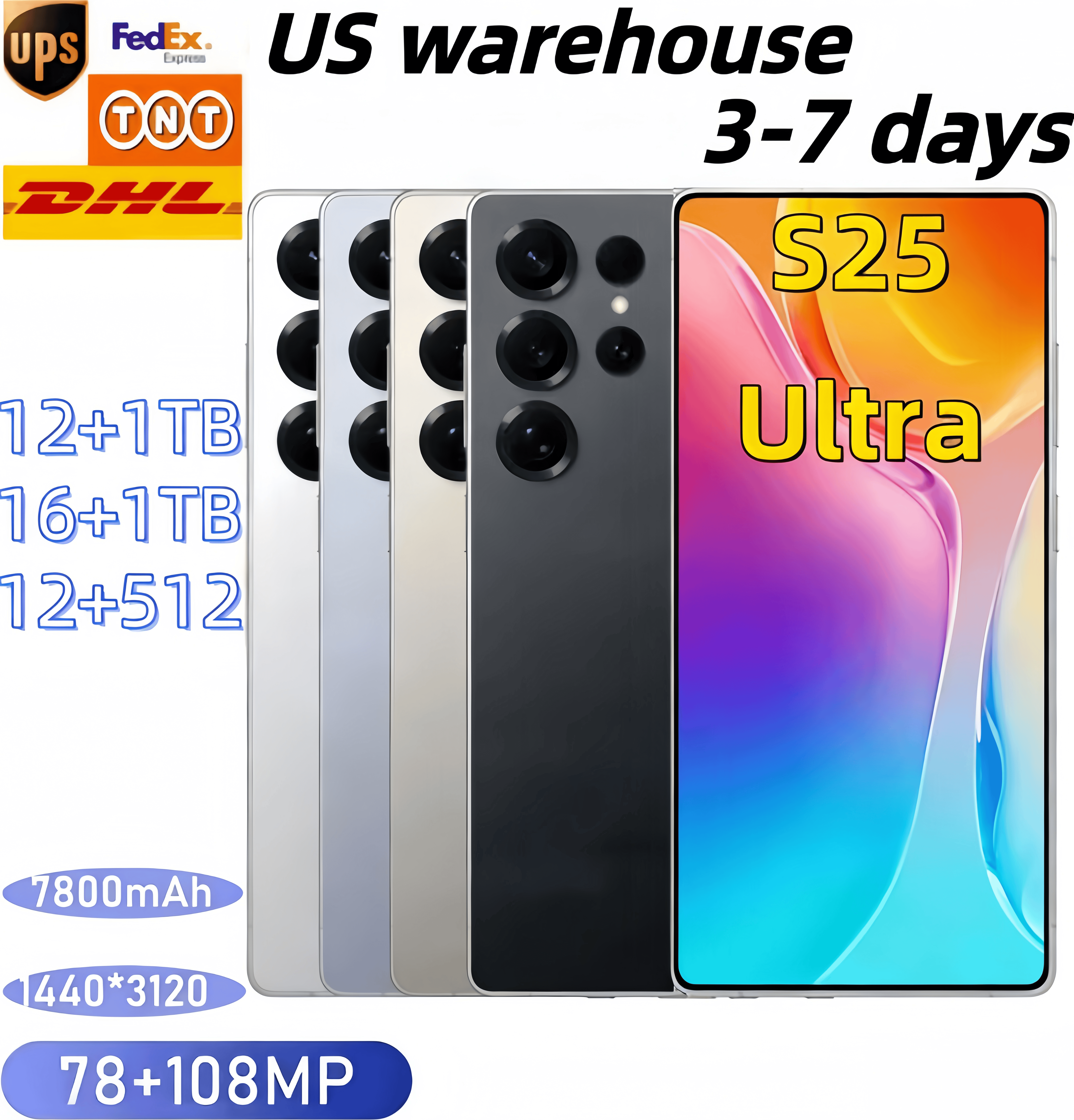 S25 Ultra S26 Ultra phone 6.9Inch Unlocked cell phone 16GB+1TB 5G Original Smartphone Octa Core Punch-hole Full touch screen Face ID phone Camera GPS HD Display Phones US