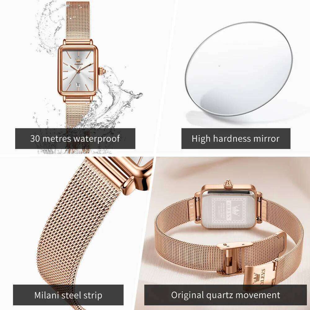 OLEVS 3692 Original Quartz With Gift Box for Woman Ultra Thin Fashion Simple Square Auto Date Waterprorof Ladies New H260228