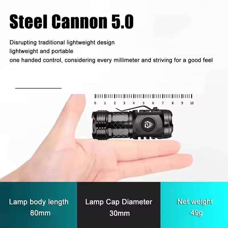 Mini Tactical Torch Super Bright 3 LED Flashlight Type-C Rechargeable Camping Light ABS+Metal Clip Hiking Lamp Easy To Carry Z260301