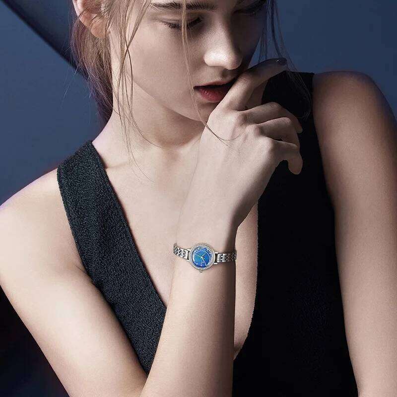 Mark Fairwhale 3400 Elegant Women's Quartz Moon Dial Lady Waterproof Stainless Steel Strap Fashion Women Casual Wrist H260228