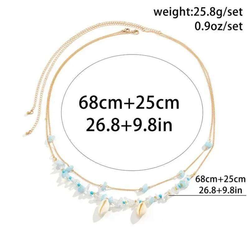 Summer Women's Bohemian Style Natural Gravel Shell Double-layer Body 2025 Bikini Beach Waist Chain H260228