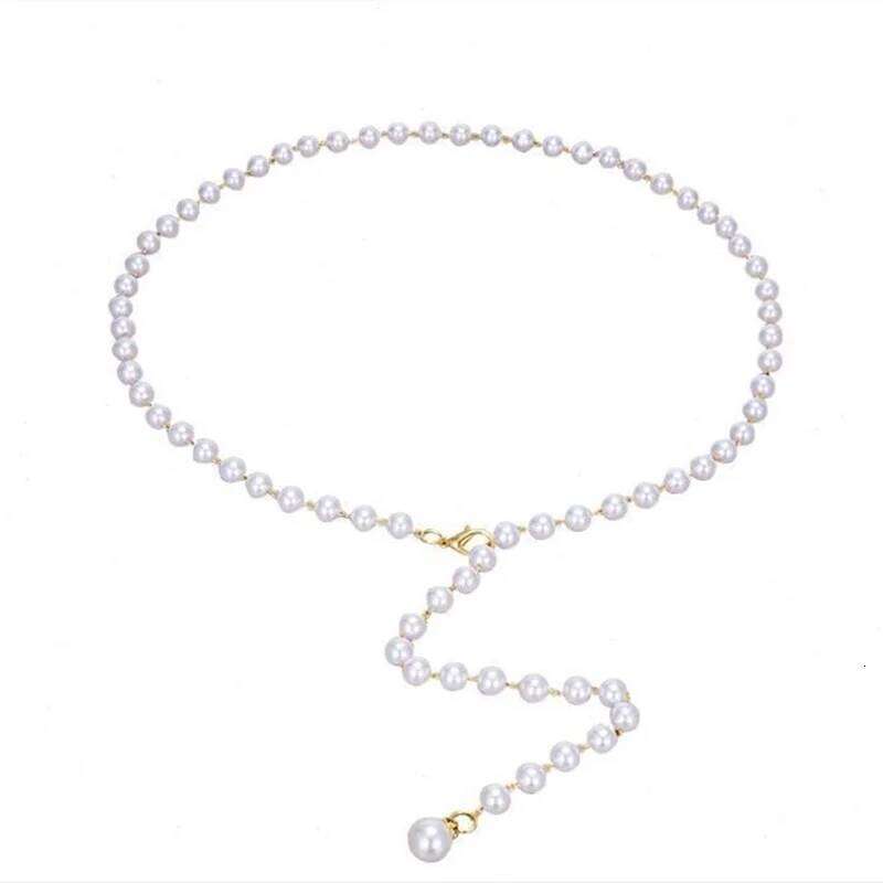 2023 New Sexy Fashion Imitation Pearl Single-layer Belted Dress Accessory Waist Chain Women 8288 H260228