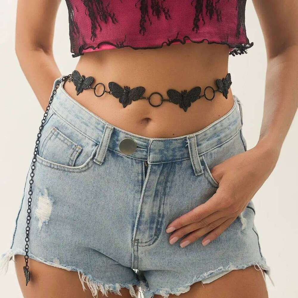 Ingemark Vintage Skull Butterfly Waist Belt Chain for Women 2026 New Trend Goth Metal Belly Body Jewelry Festival Halloween Gift H260228