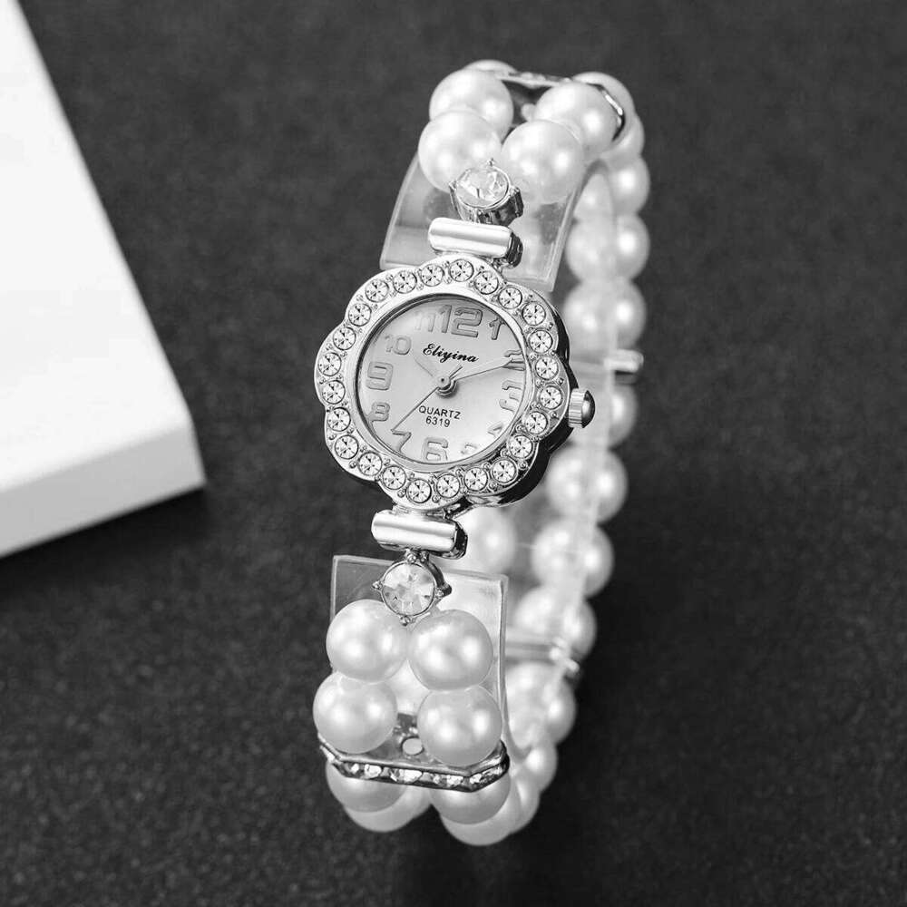 Fashion Pearl Rhinestone Strap WomenWrist Ladies Arabic Dial Reloj Mujer Girls Clock GiftWithout Box H260228