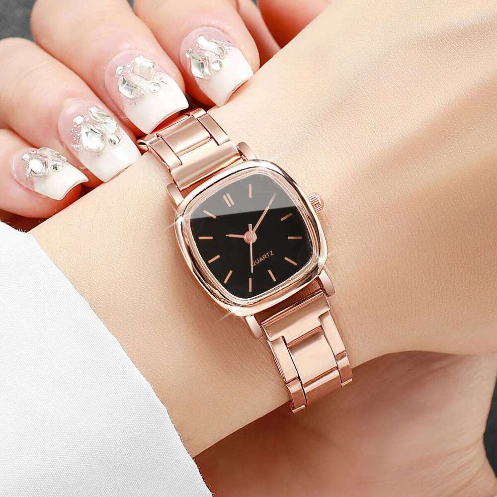 2PCS/Set Fashion Square Dial Women Wristes Casual Alloy Strap For Ladies Clock Relogio FemininoWithout Box H260228