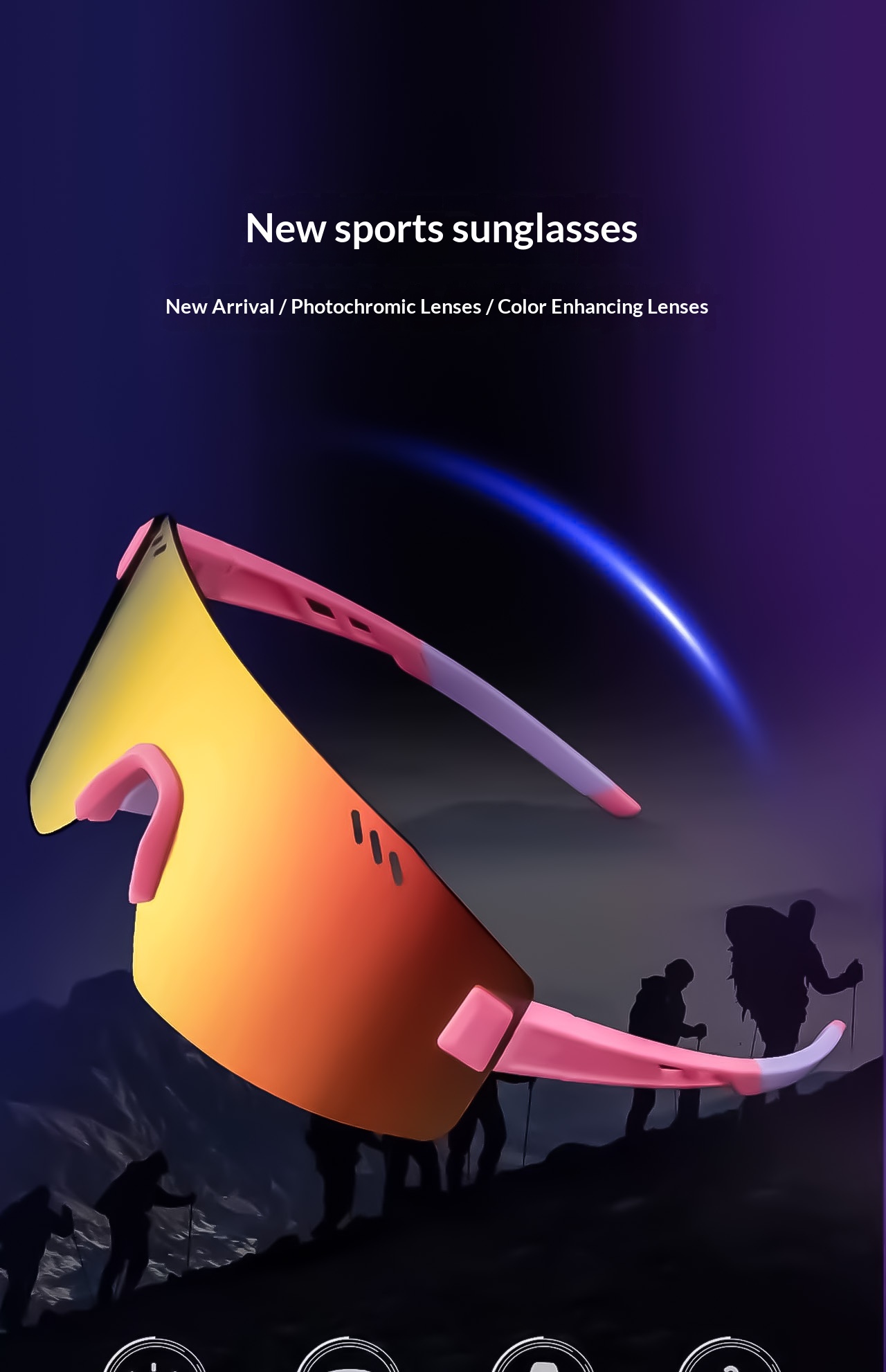 New style cycling goggles, comfortable to wear, fashionable and beautiful. The best accessory for challenging the limits Modern Design Protective Eyew