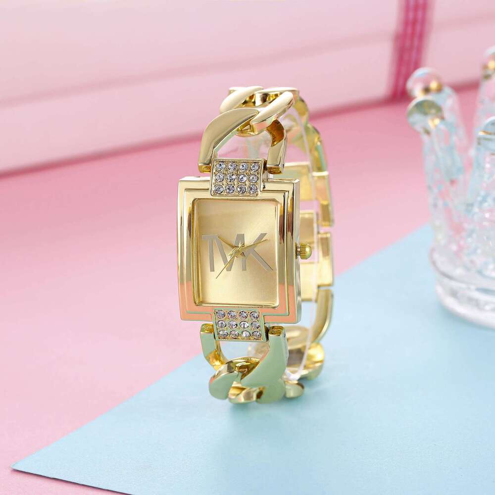 Brand Women's Fashion Elegant Style Metal Strap Square Trendy Quartz for Women Woman's Wrist Clock H260228
