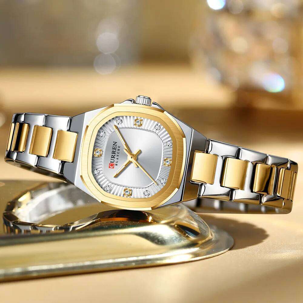 CURREN Jam Tangan Perempuan Original Waterproof Quartz Stainless Steel Minimalis Green Women 9104 H260228