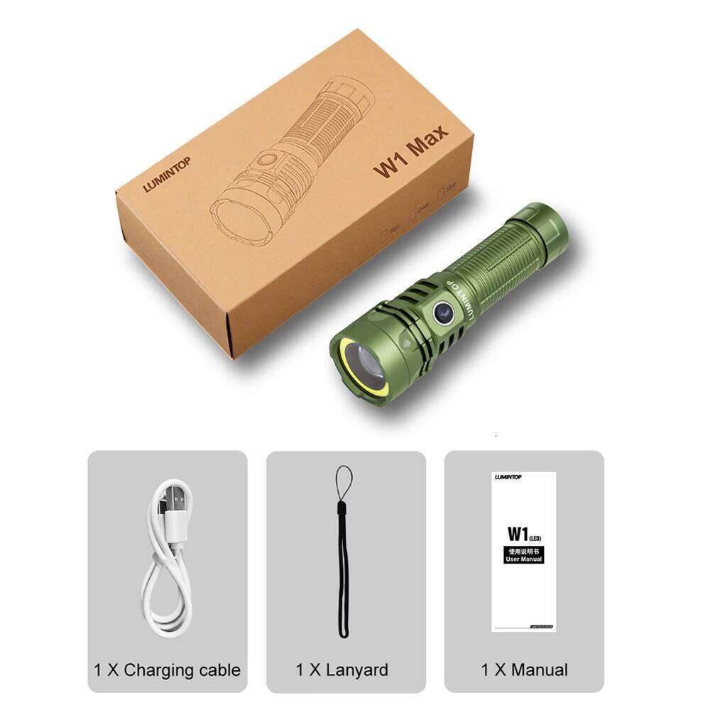 500 Meters Distance Outdoor Lantern EDC LED Flashlight USB-C Rechargeable Lamp 21700 battery Magnetic Tail COB Lighting W1 MAX Z260301