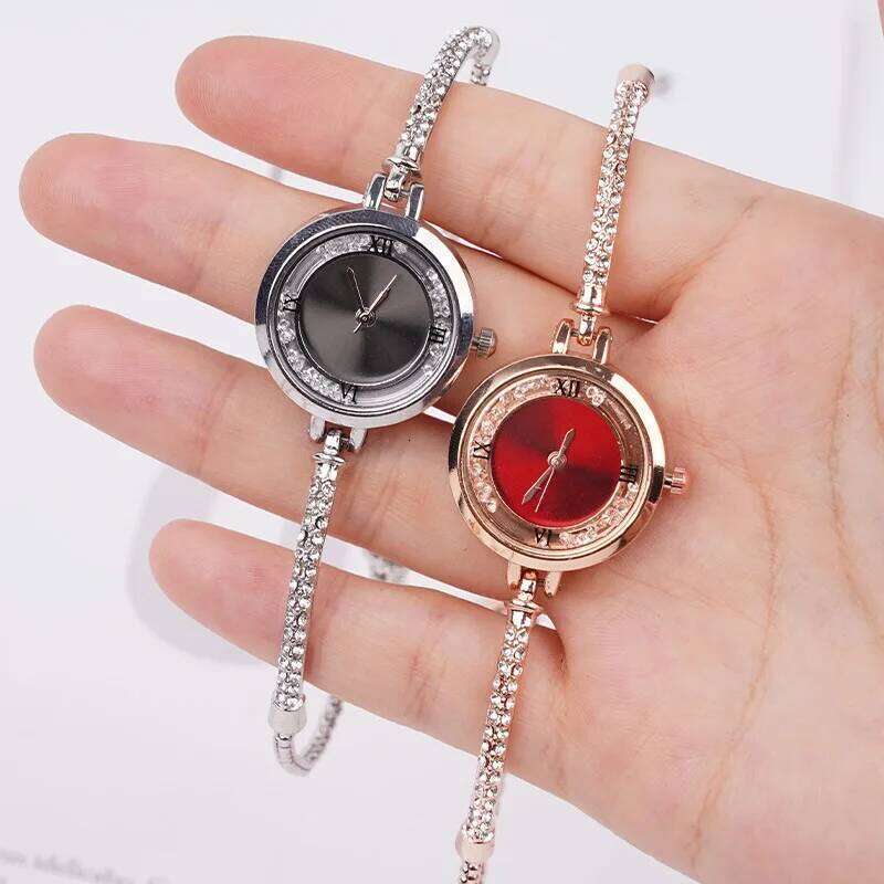 New Fashion Rhinestone Women's Fine Strap Female Analog Quartz es Clock Gift Reloj Mujer H260228