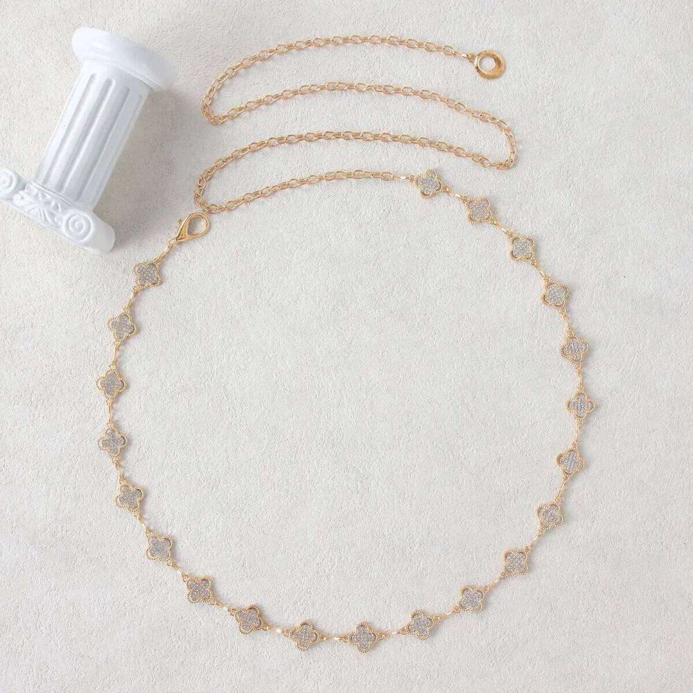 Simplicity Single-layer Four Star Alloy Waist Street Photo Women's Body Chain H260228
