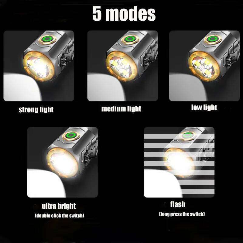 Portable Light Flashlight Strong Magnetic Mini Multi-functional Rechargeable Super Bright 3*50W LED Emergency Torch Z260301