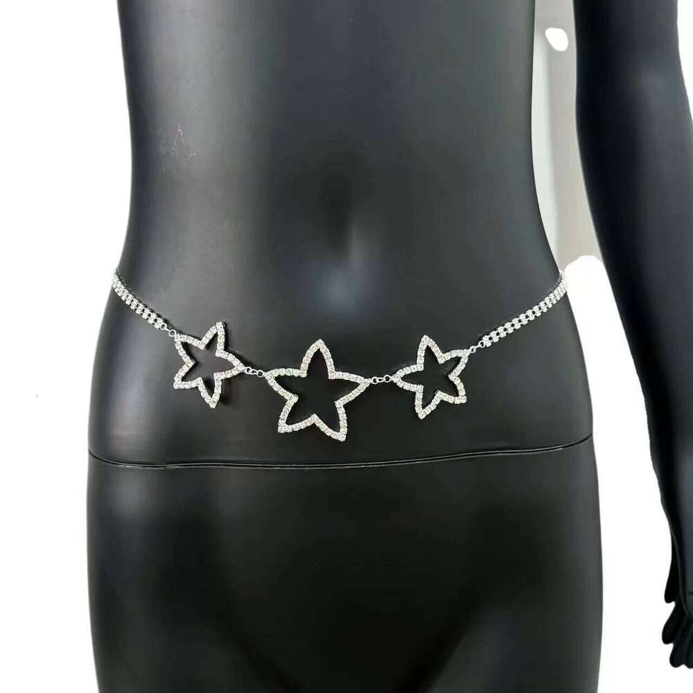 Fashionable hot selling simple and versatile 1 star rhinestone waist chain, beach sexy bikini body chain suitable for parties H260228