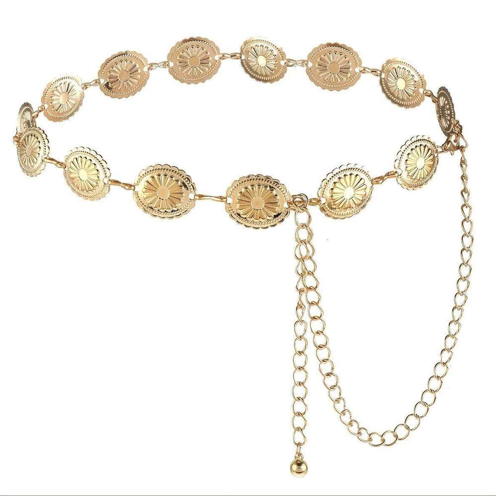 1pc MOFOROCO Women's Vintage Bohemian Metal - Adjustable -Tone Chain with Fringe & Buckle, Waist-Cinching Dress Belt H260228