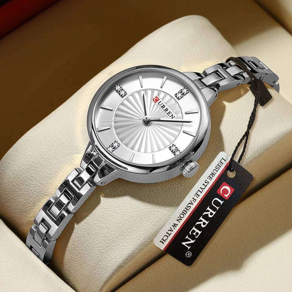 CURREN Women Luxury es Fashion Women's Quartz Wristes Top Brand Rhinestone Dial Clock Waterproof Reloj Mujer 9097 H260228