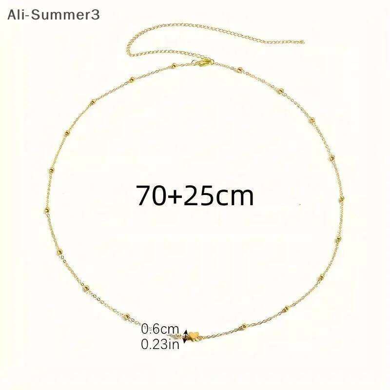 Girls Simple Heart Beaded Belly For Women Fashion Metal Beach Bikini Waist Chains Body Jewelry Accessories H260228