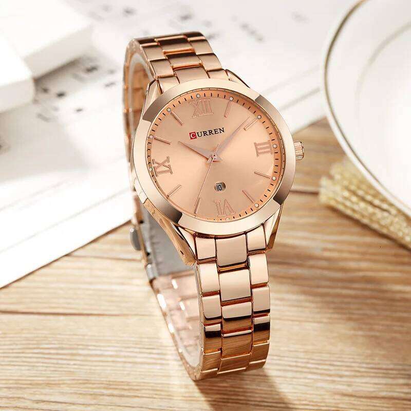 CURREN Women Luxury Fashion es Woman Clock Stainless Steel Simple Business Wrises Ladies Relogio Feminino 9007 H260228