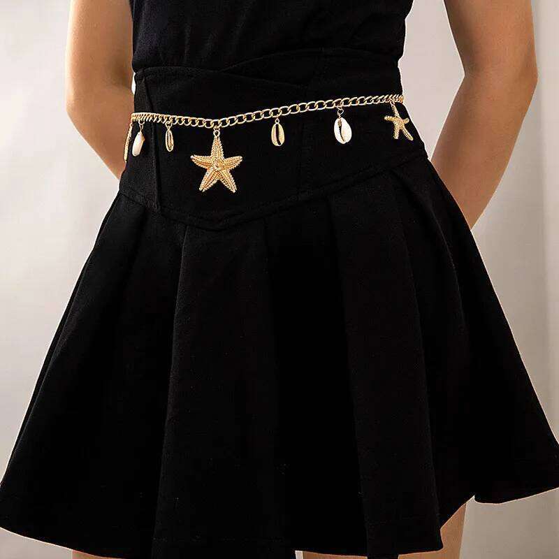 Bohemian Metal Star Starfish Summer Fashionable Waist Belly Chain Dress Versatile Bikini Body Chains Sexy Accessories H260228