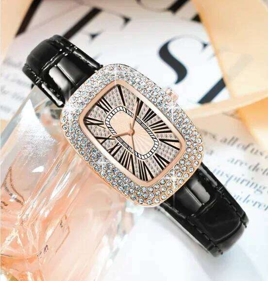 1pc-Fashion Leather Strap Women's Quartz Christmas Valentine's Day Gift H260228