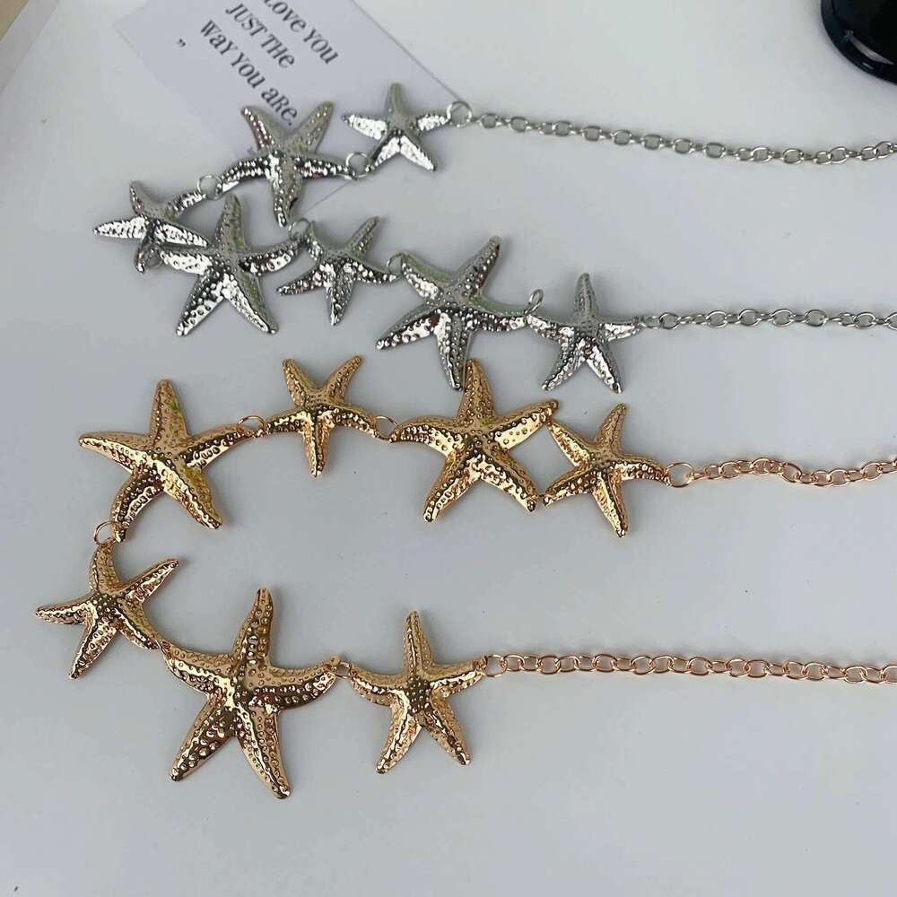 Trendy Metal Starfish Cross Waist - Niche Minimalist Body Chain Ideal for Seaside Travel Stylish Women's Accessories H260228